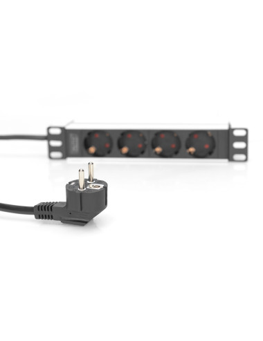 Digitus | 10 Socket Strip with Aluminum Profile, 4-way safety sockets | DN-95418