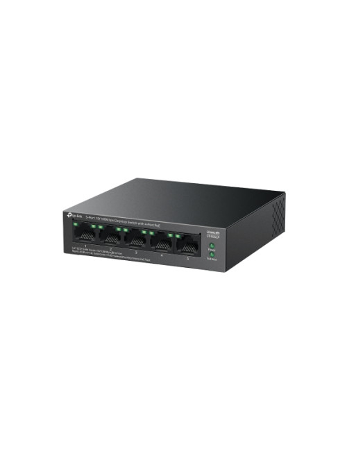 TP-LINK | 5-Port 10/100Mbps Switch with 4-Port PoE | LS105LP | Unmanaged | Desktop