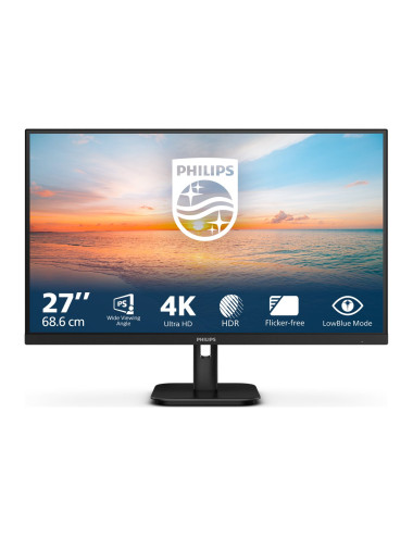 Philips 27E1N1800A/00 | 27 " | IPS | 16:9 | 60 Hz | 4 ms | 3840 x 2160 pixels | 350 cd/m | HDMI ports quantity 2 | Black
