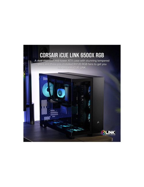 Corsair Dual Chamber PC Case | iCUE LINK 6500X RGB | Black | Mid Tower | Power supply included No | ATX