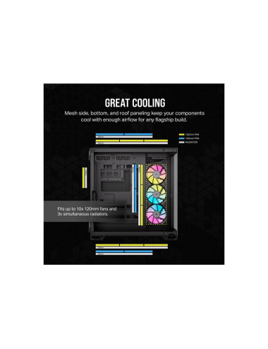 Corsair Dual Chamber PC Case | iCUE LINK 6500X RGB | Black | Mid Tower | Power supply included No | ATX