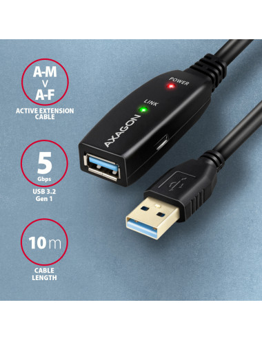 AXAGON Active extension USB 3.2 Gen 1, 10 m | ADR-310