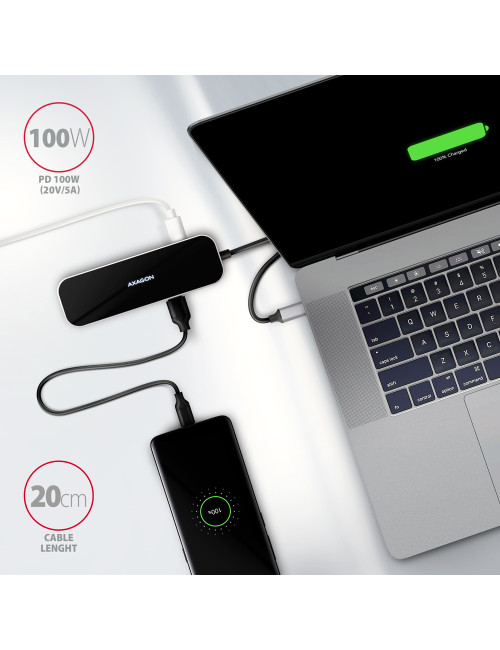 AXAGON SuperSpeed USB-C COMBO 6in1 Hub | HMC-6GL