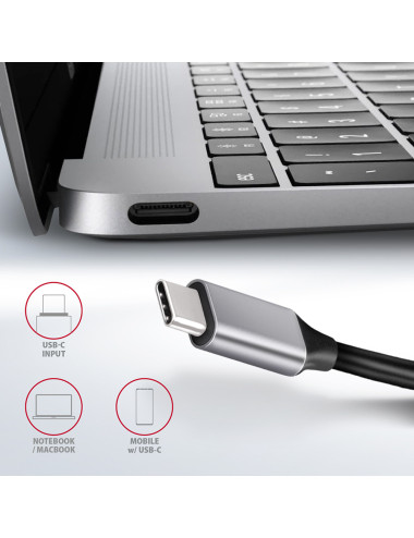 AXAGON SuperSpeed USB-C COMBO 6in1 Hub | HMC-6GL