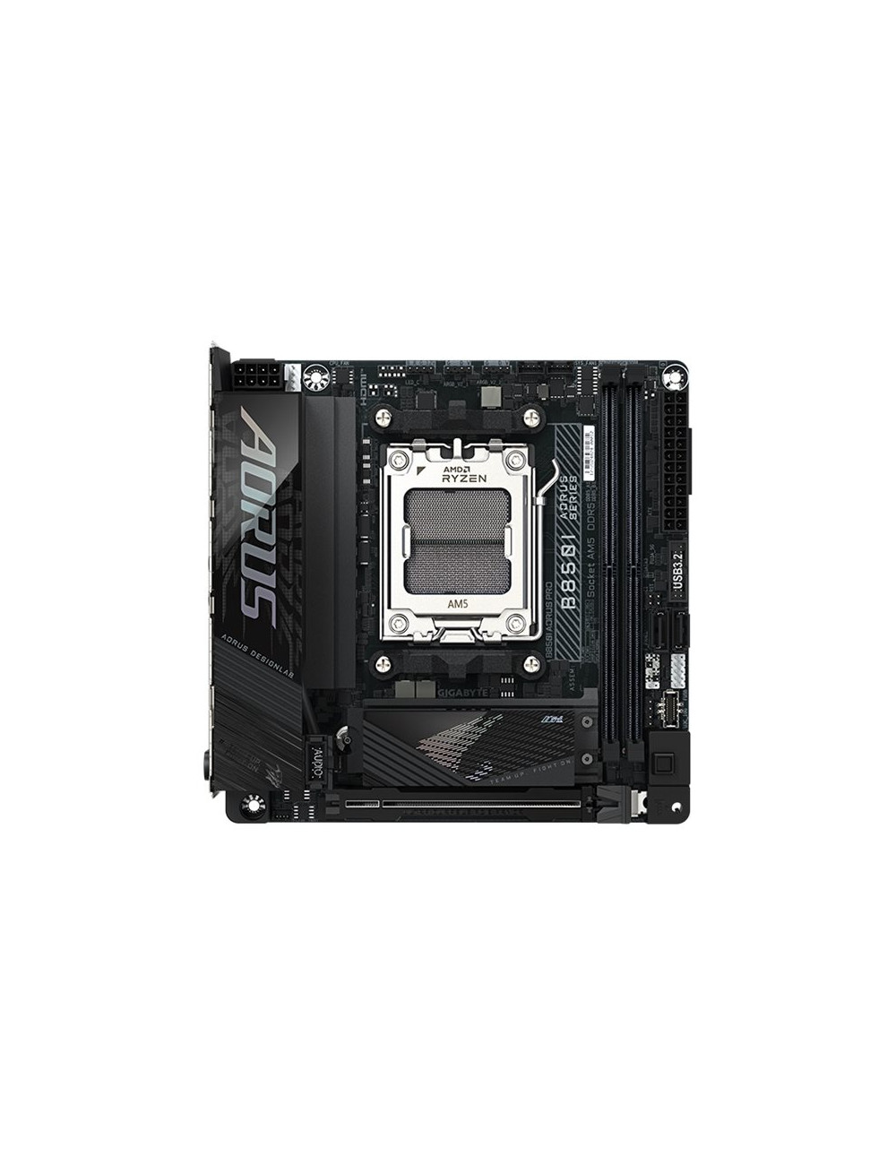 Gigabyte B850I AORUS PRO | Processor family AMD | Processor socket AM5 | DDR5 | Supported hard disk drive interfaces SATA, M.2 |