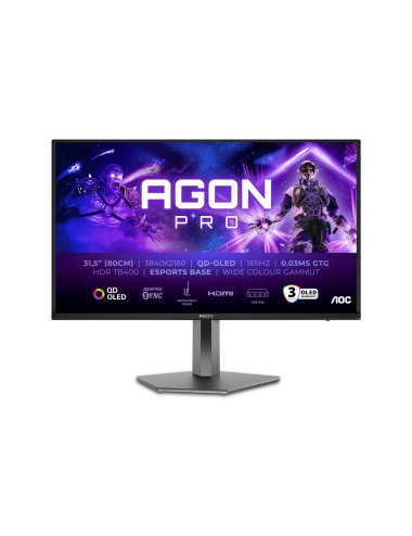 AOC AG326UD | 32 " | OLED | 165 Hz | 0.03 ms | 3840 x 2160 pixels | 250 cd/m | HDMI ports quantity 2