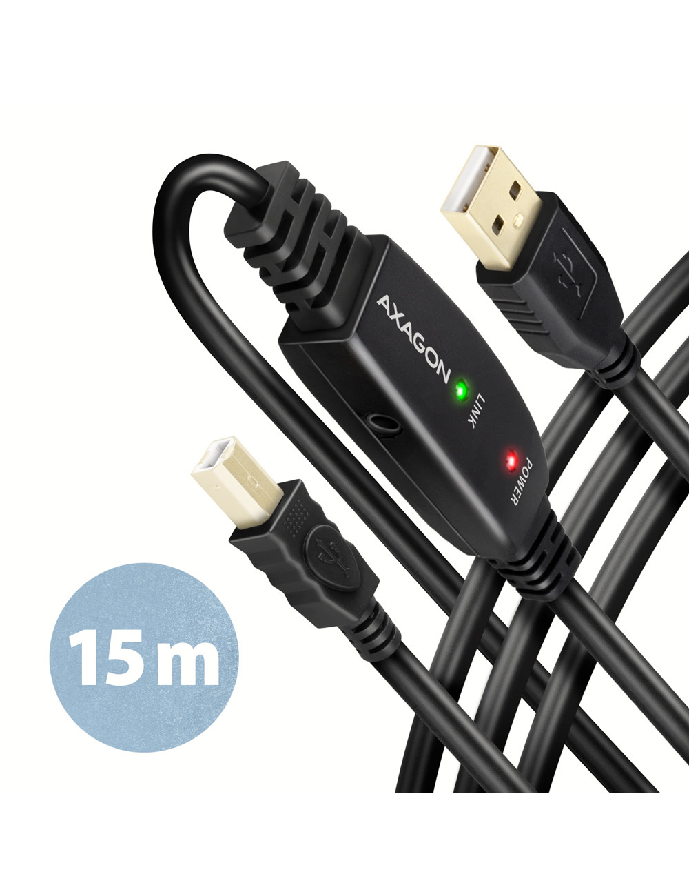 AXAGON USB repeater cable, 15m | ADR-215B | USB Type A - USB Type B