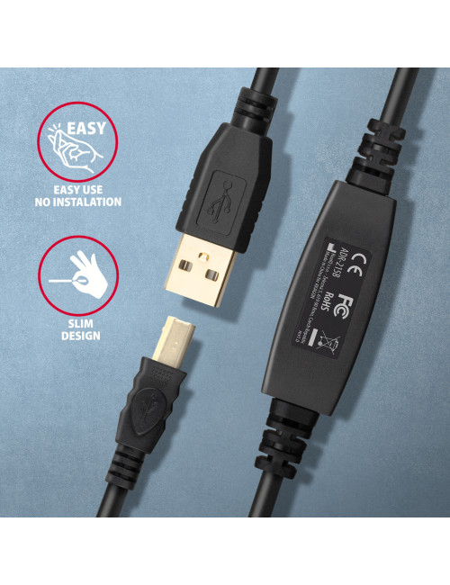 AXAGON USB repeater cable, 15m | ADR-215B | USB Type A - USB Type B