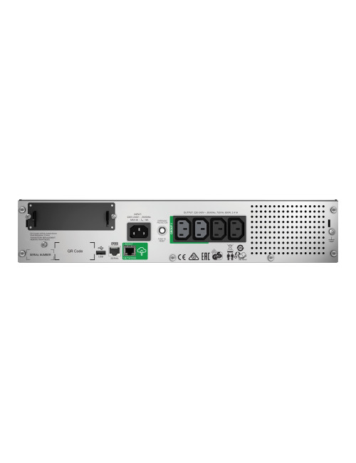 Schneider Electric Smart-UPS, Rackmount 2U, SmartConnect port+SmartSlot, AVR, LCD | SMT750RMI2UC | 750 VA | 500 W