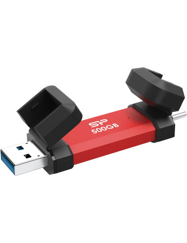 Silicon Power DS72 | 500 GB | USB Type-A/USB Type-C 3.2 Gen 2 | Red