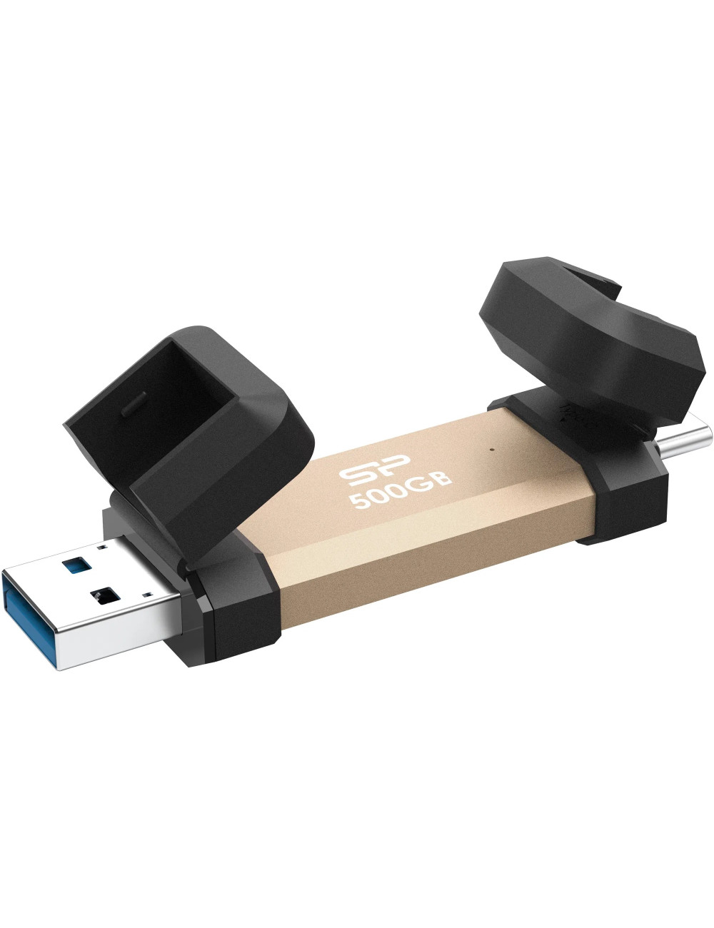 Silicon Power DS72 | 500 GB | USB Type-A/USB Type-C 3.2 Gen 2 | Gold