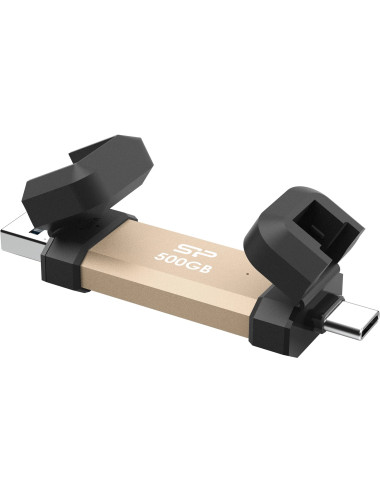 Silicon Power DS72 | 500 GB | USB Type-A/USB Type-C 3.2 Gen 2 | Gold