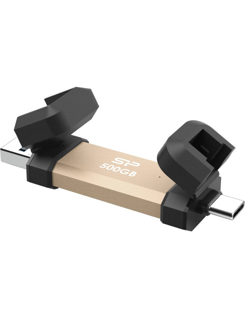 Silicon Power DS72 | 500 GB | USB Type-A/USB Type-C 3.2 Gen 2 | Gold
