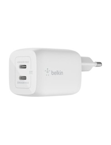 Belkin USB-C GaN PD PPS Dual Wall Charger, 65W | WCH013vfWH