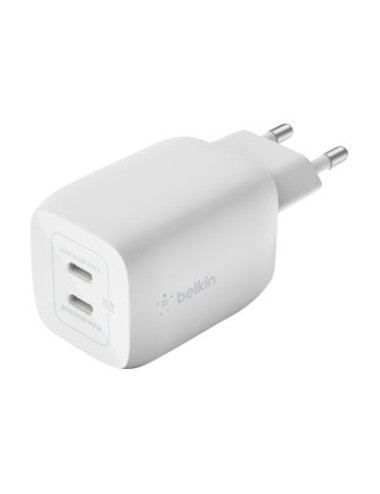 Belkin USB-C GaN PD PPS Dual Wall Charger, 65W | WCH013vfWH