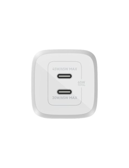 Belkin USB-C GaN PD PPS Dual Wall Charger, 65W | WCH013vfWH