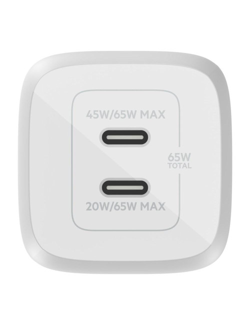 Belkin USB-C GaN PD PPS Dual Wall Charger, 65W | WCH013vfWH