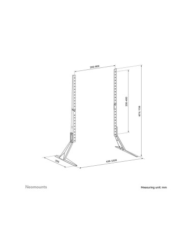 Neomounts Desk Mount | DS45-430BL18 TV stand | Adjustable Height | 45-90 " | Maximum weight (capacity) 60 kg | Black