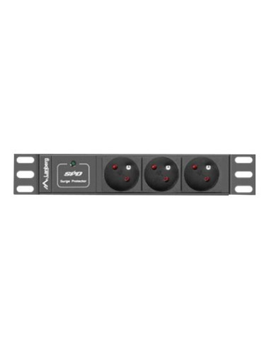Lanberg Power Distribution Unit (PDU) 10" 1U 16A 2m 3x French Outlets | PDU-03E-0200-BK