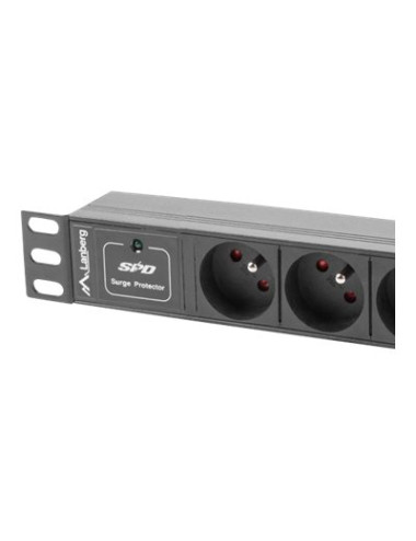 Lanberg Power Distribution Unit (PDU) 10" 1U 16A 2m 3x French Outlets | PDU-03E-0200-BK