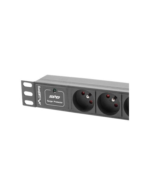 Lanberg Power Distribution Unit (PDU) 10" 1U 16A 2m 3x French Outlets | PDU-03E-0200-BK