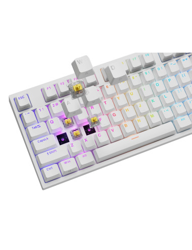 Genesis Thor 404 | Mechanical Gaming Keyboard | Wired | US | White | USB | Gateron Yellow Pro