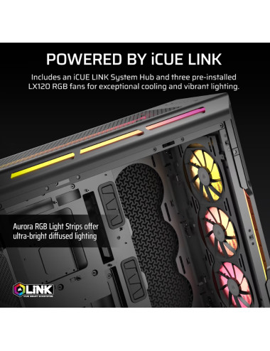 Corsair PC Case | iCUE LINK 5000T LX RGB | Black | Mid-Tower | Power supply included No