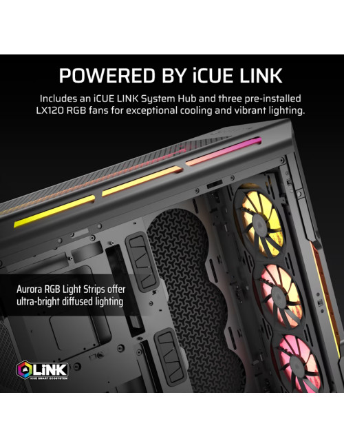 Corsair PC Case | iCUE LINK 5000T LX RGB | Black | Mid-Tower | Power supply included No