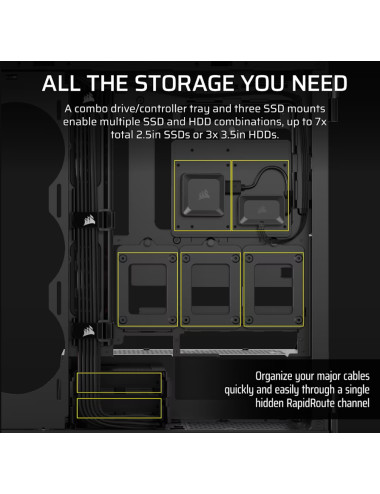 Corsair PC Case | iCUE LINK 5000T LX RGB | Black | Mid-Tower | Power supply included No
