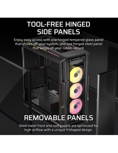 Corsair PC Case | iCUE LINK 5000T LX RGB | Black | Mid-Tower | Power supply included No