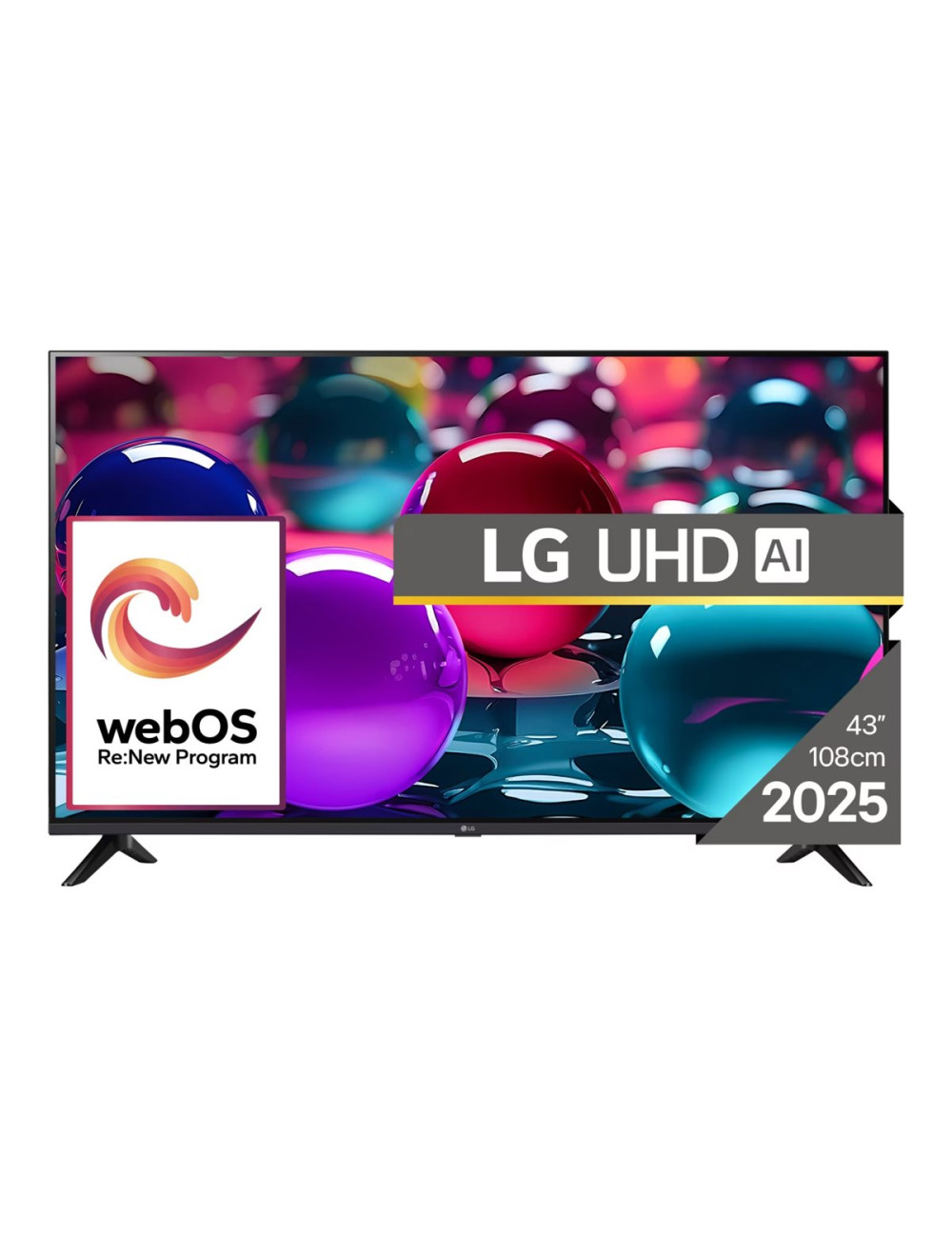 LG AI UA73 4K TV | 43UA73003LA | 43 | Smart TV | webOS 25 | UHD | Black