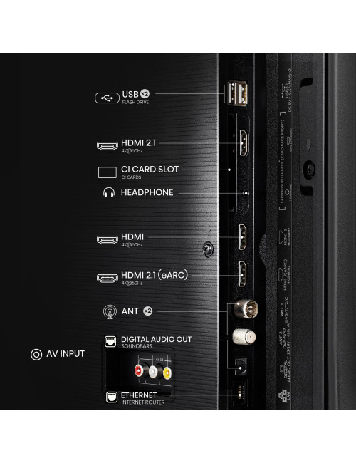 Hisense UHD Smart TV | 55A6Q | 55" | Smart TV | VIDAA OS | UHD | Black