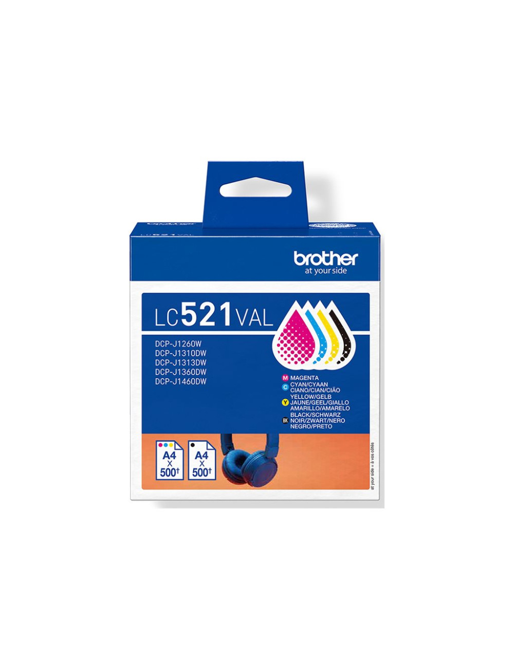 Brother LC521VAL | Ink Cartridge | Black, Cyan, Magenta,Yellow