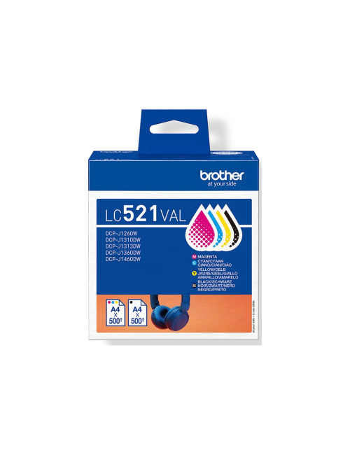 Brother LC521VAL | Ink Cartridge | Black, Cyan, Magenta,Yellow