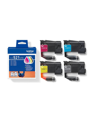Brother LC521VAL | Ink Cartridge | Black, Cyan, Magenta,Yellow