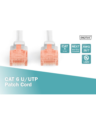 Digitus CAT 6 U/UTP | Patch cord | Length 10 m | Grey