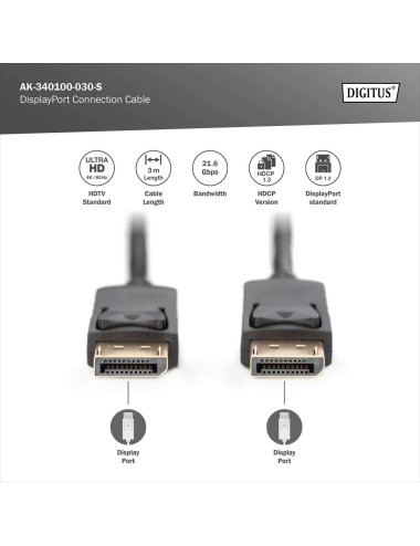 Digitus Connection Cable | DisplayPort to DisplayPort | 3 m