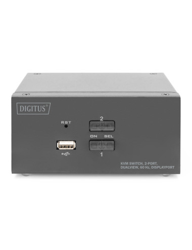 Digitus KVM Switch, 2-Port, Dual Display, 4K, DisplayPort | DS-12862