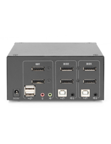 Digitus KVM Switch, 2-Port, Dual Display, 4K, DisplayPort | DS-12862