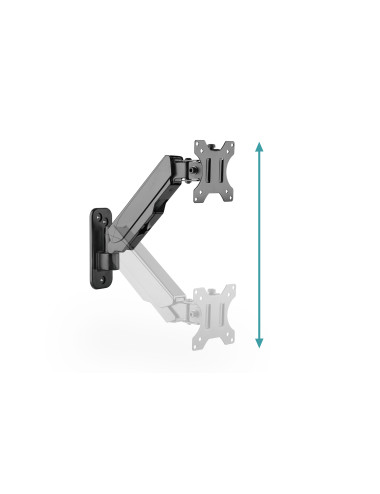 Digitus Wall mount | DA-90396 | Adjustable Height, Rotate, Tilt | 17-32 " | Maximum weight (capacity) 8 kg | Black