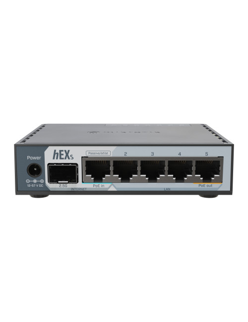 MikroTik hEX S (2025) | 10/100/1000 Mbit/s | Ethernet LAN (RJ-45) ports 5 | Mesh Support No | MU-MiMO No | No mobile broadband