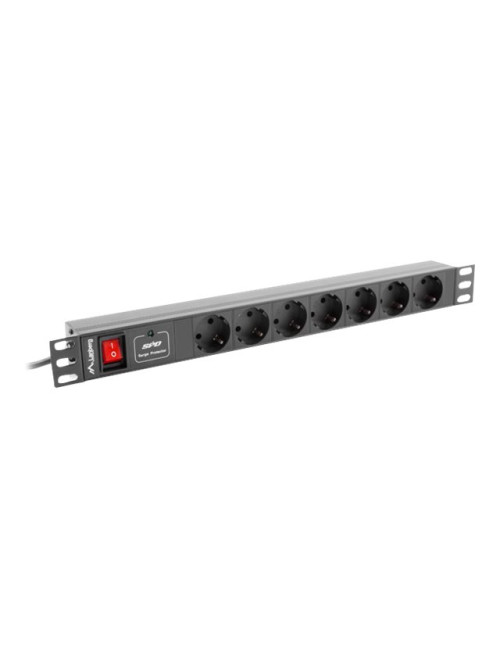 Lanberg | Power Distribution unit (PDU) 19" 1U 10A 2M 7X Schuko Outlets | PDU-07F-0200-IEC-BK
