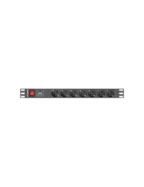 Lanberg | Power Distribution unit (PDU) 19" 1U 10A 2M 7X Schuko Outlets | PDU-07F-0200-IEC-BK