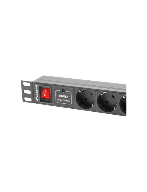 Lanberg | Power Distribution unit (PDU) 19" 1U 10A 2M 7X Schuko Outlets | PDU-07F-0200-IEC-BK