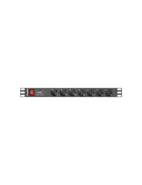 Lanberg Power Distribution unit (PDU) 19" 1U 16A 2m 7X Schuko oulets | PDU-07F-0200-BK