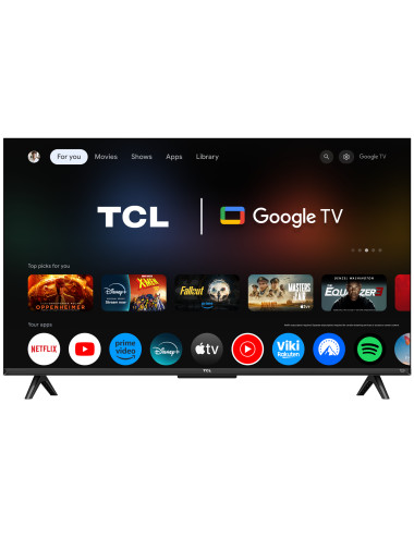 TCL 4K QLED TV | 43T69C | 43 | Smart TV | Google TV | UHD | Black