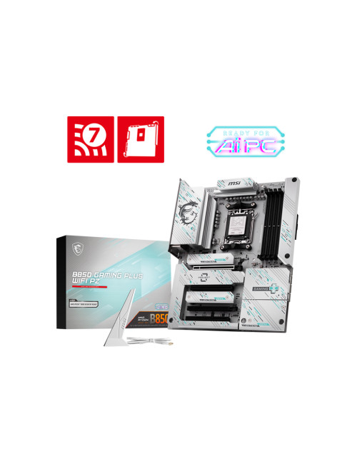 MSI B850 GAMING PLUS WIFI PZ | Processor family AMD B850 | Processor socket AM5 | DDR5 | Supported hard disk drive interfaces SA