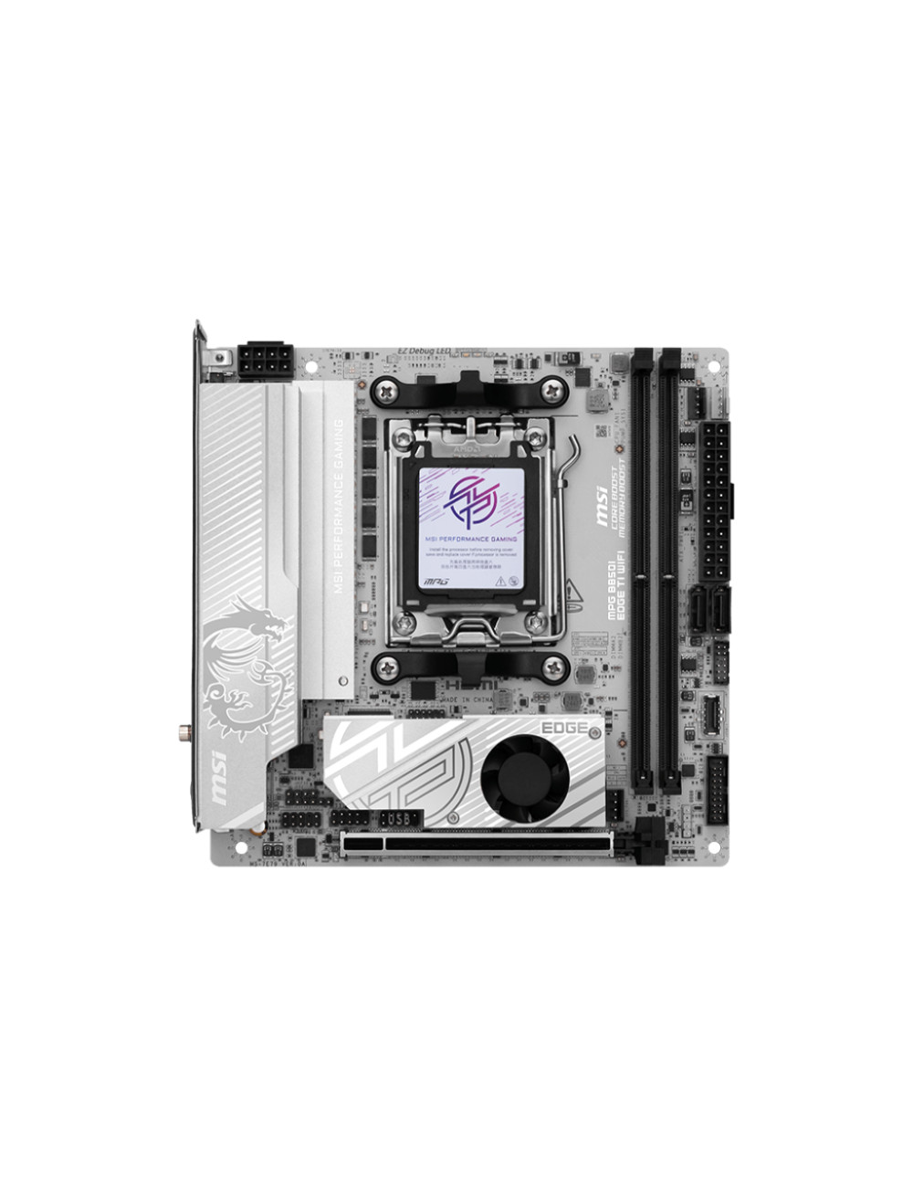 MSI MPG B850I EDGE TI WIFI | Processor family AMD B850 | Processor socket AM5 | DDR5 | Supported hard disk drive interfaces SATA