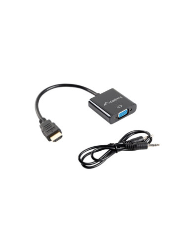 Lanberg HDMI, Mini Jack 3.5 mm, VGA Adapter | AD-0017-BK | 20 m