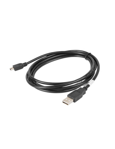 Lanberg Mini USB to USB Type-A 2.0 Cable, 1.8 m | CA-USBK-10CC-0018-BK | Mini USB to USB Type-A